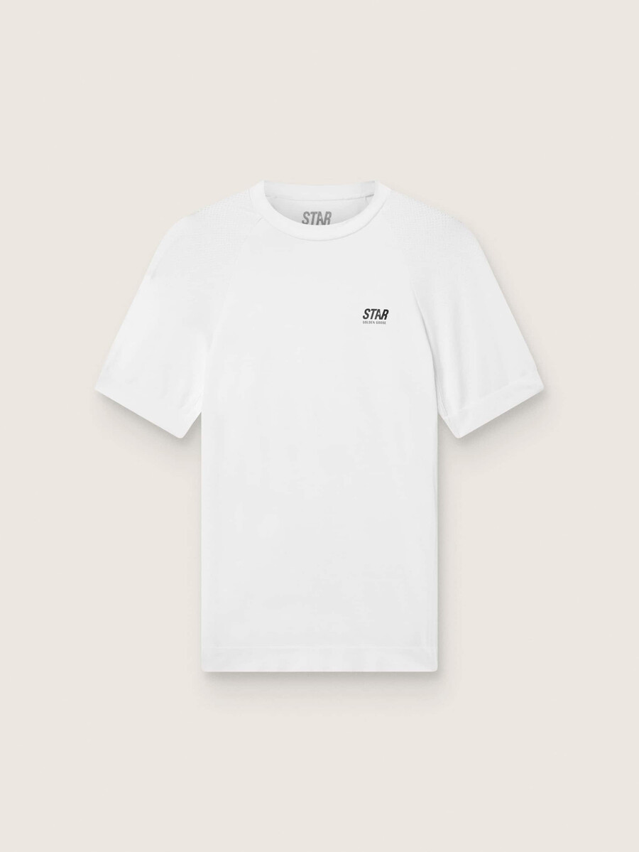 vit sport-t-shirt med smal passform för män