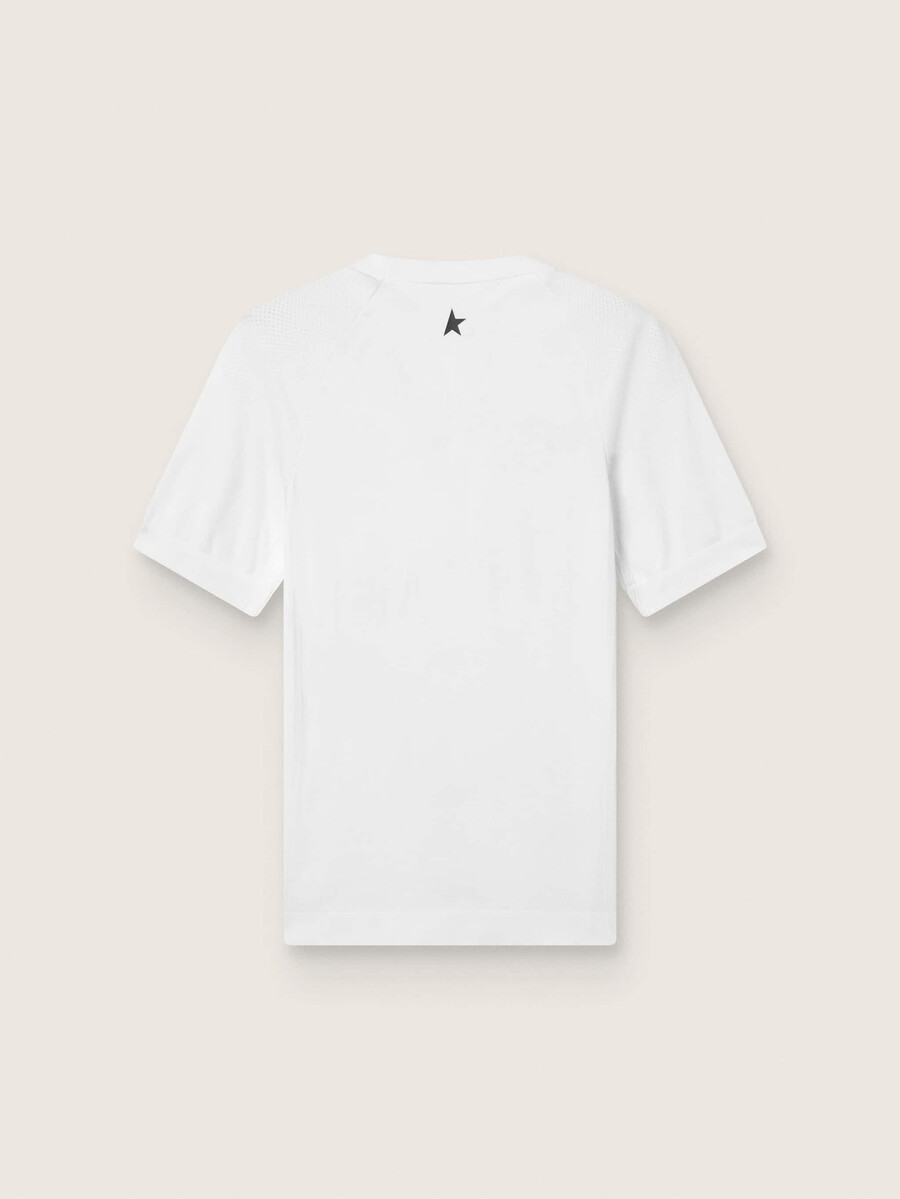 vit sport-t-shirt med smal passform för män