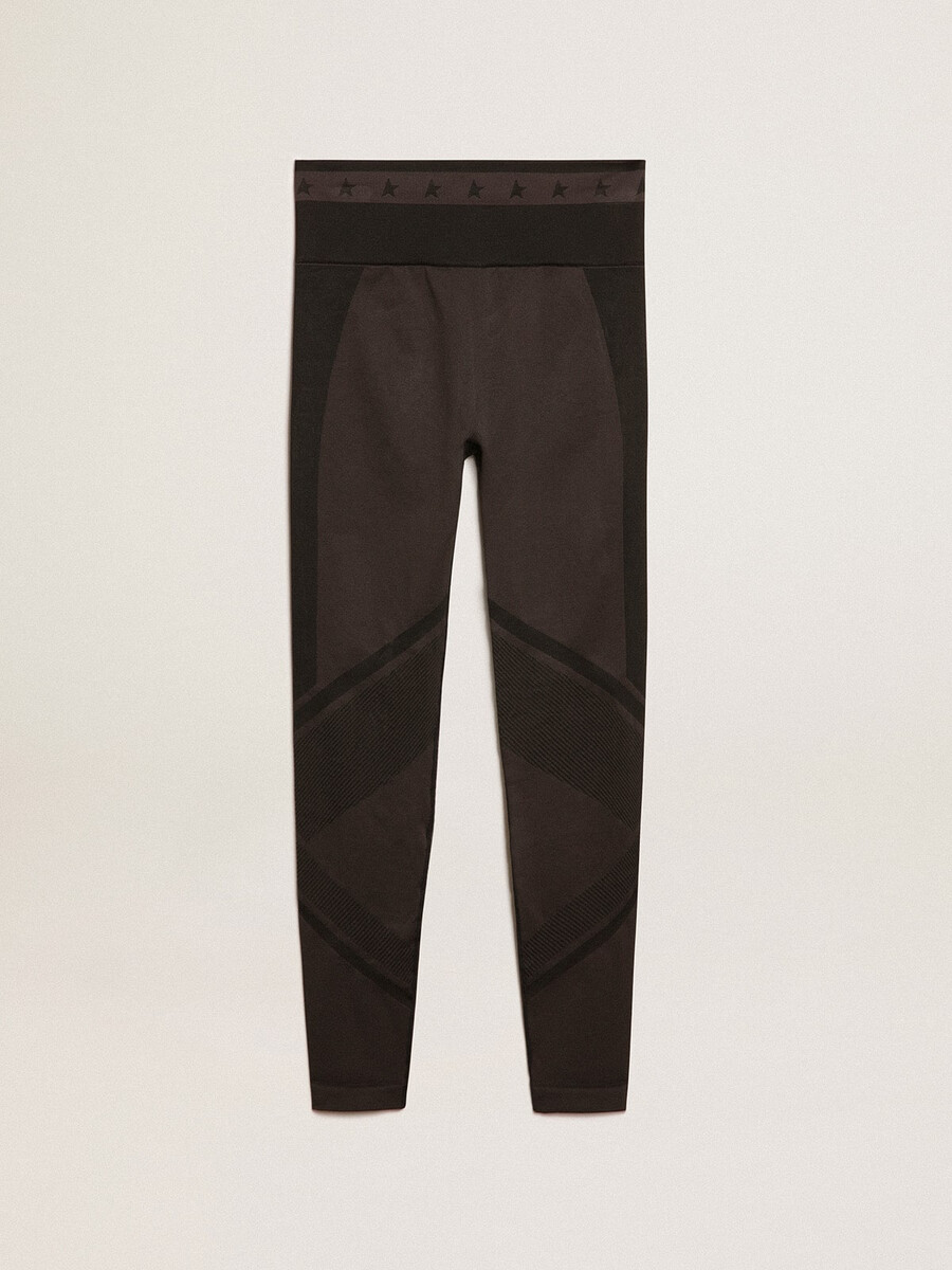 svarta leggings med blandade sömmar för kvinnor