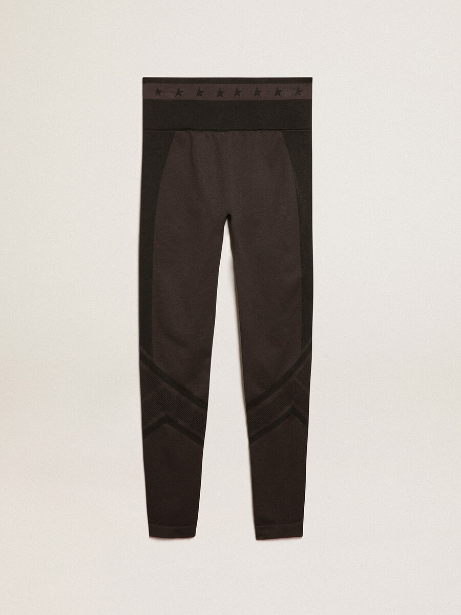 svarta leggings med blandade sömmar för kvinnor