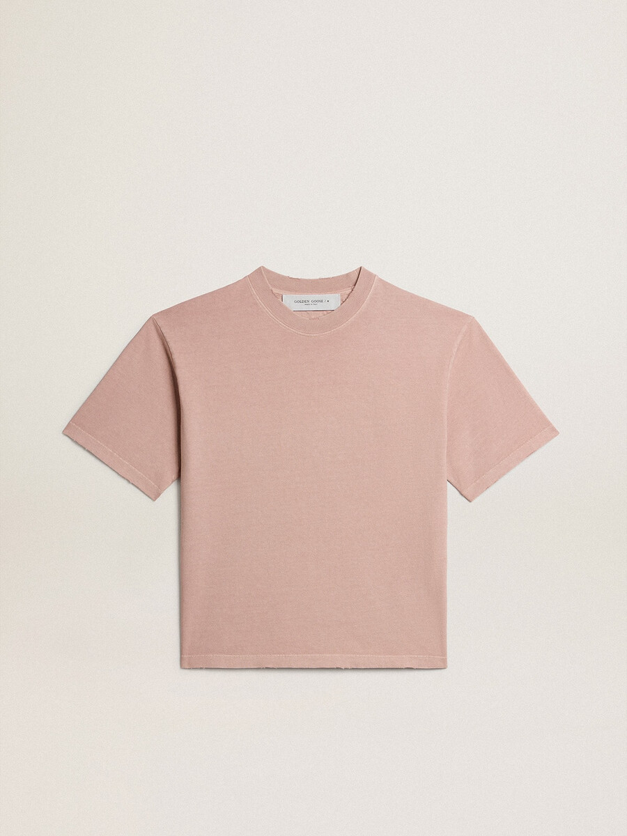 puderrosa t-shirt med omvänd logotyp på baksidan - jersey capsule