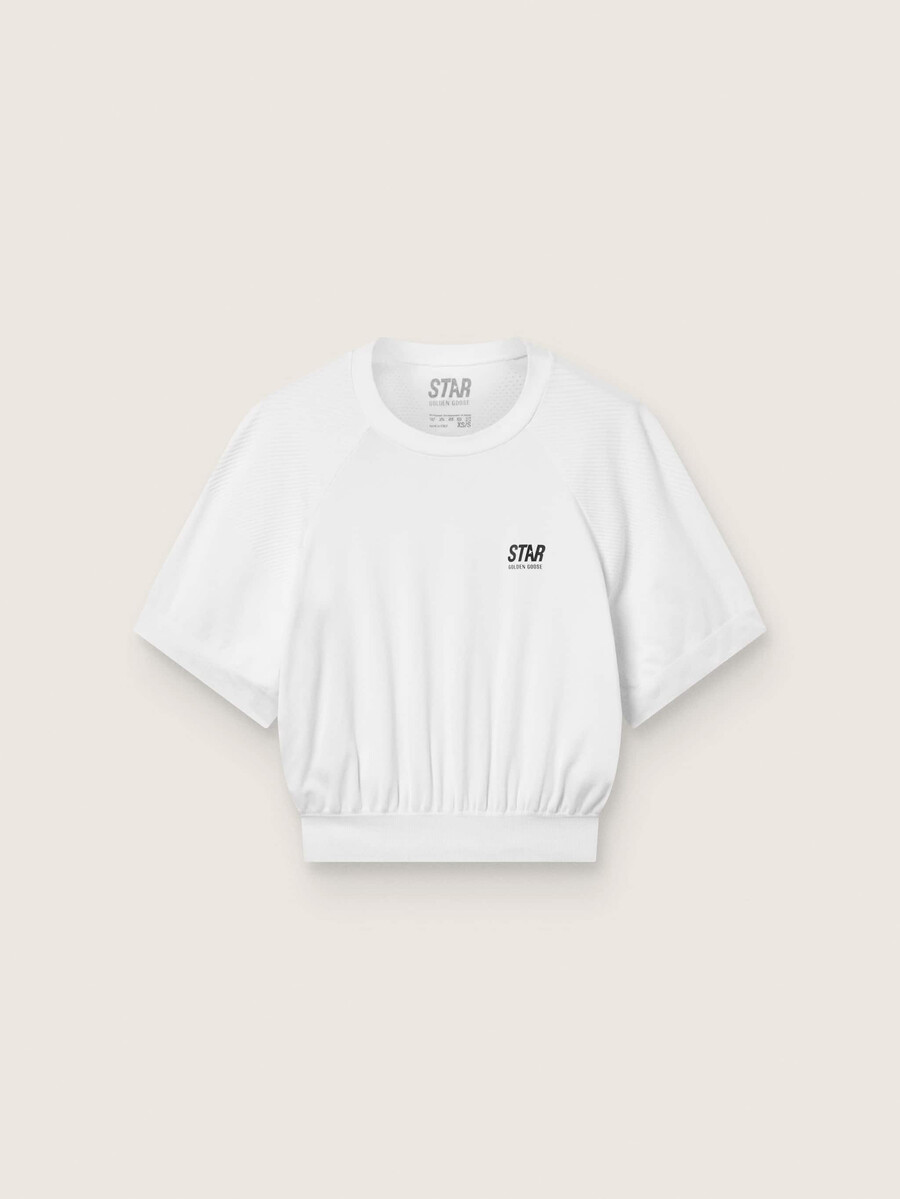 vit kort sport-t-shirt för kvinnor