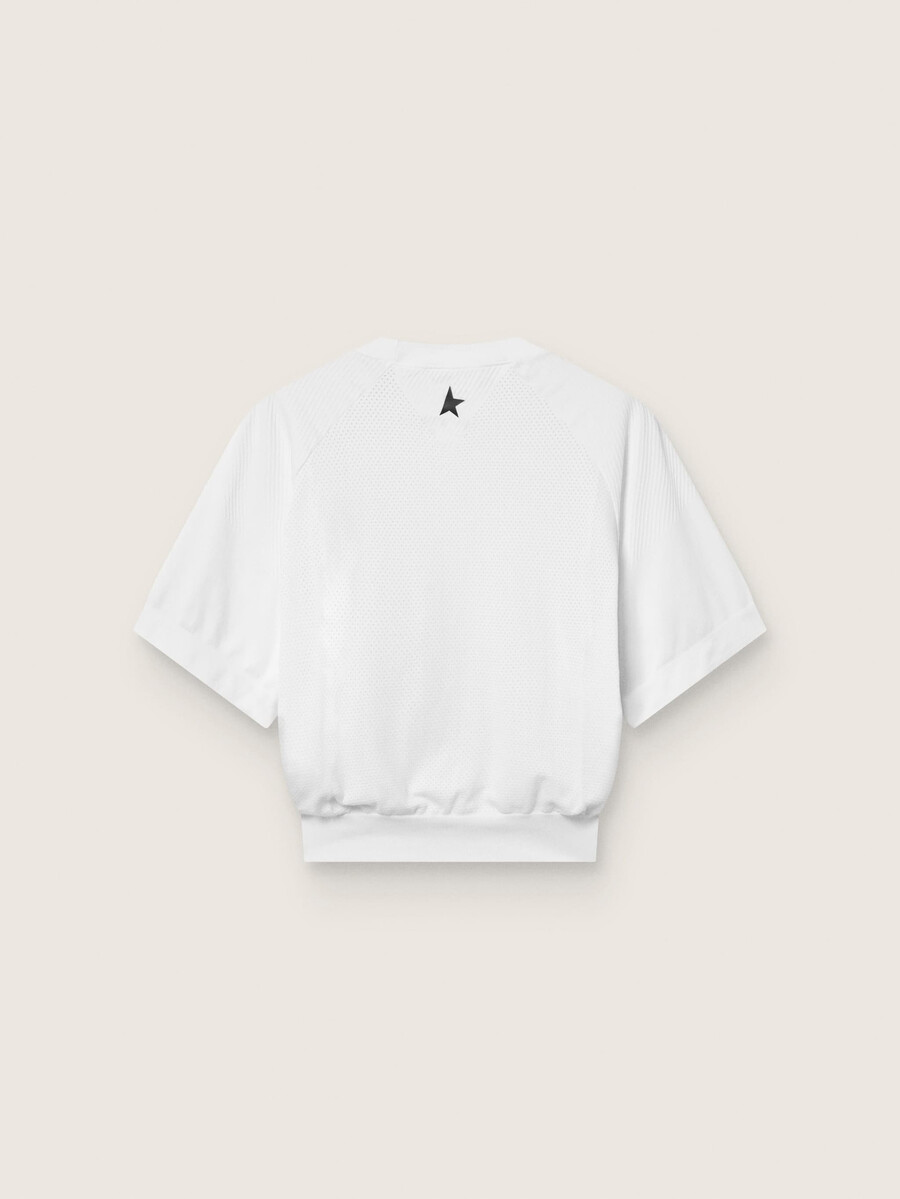 vit kort sport-t-shirt för kvinnor
