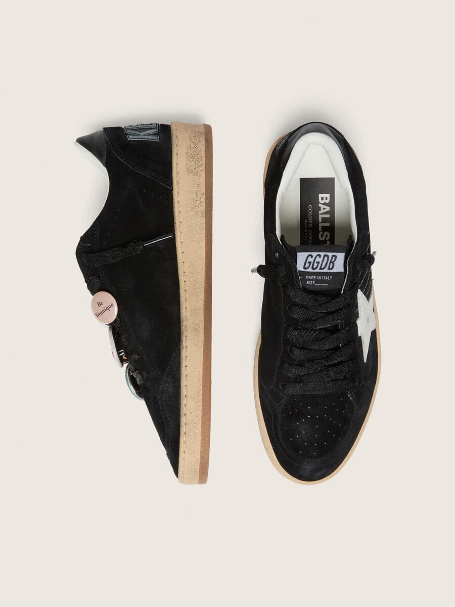 herr ball star ltd i svart mocka med skins