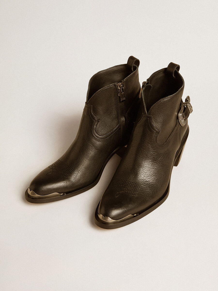 patty ankelboots i svart läder
