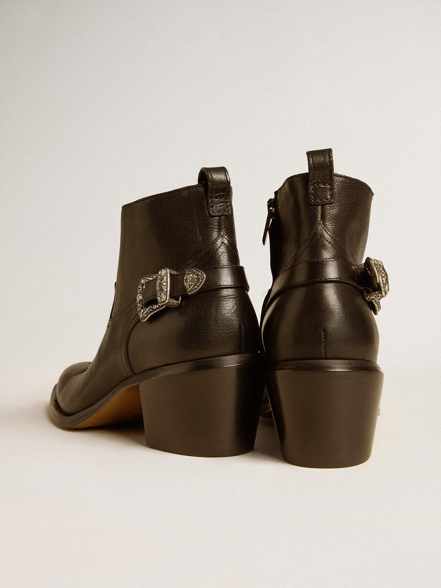 patty ankelboots i svart läder