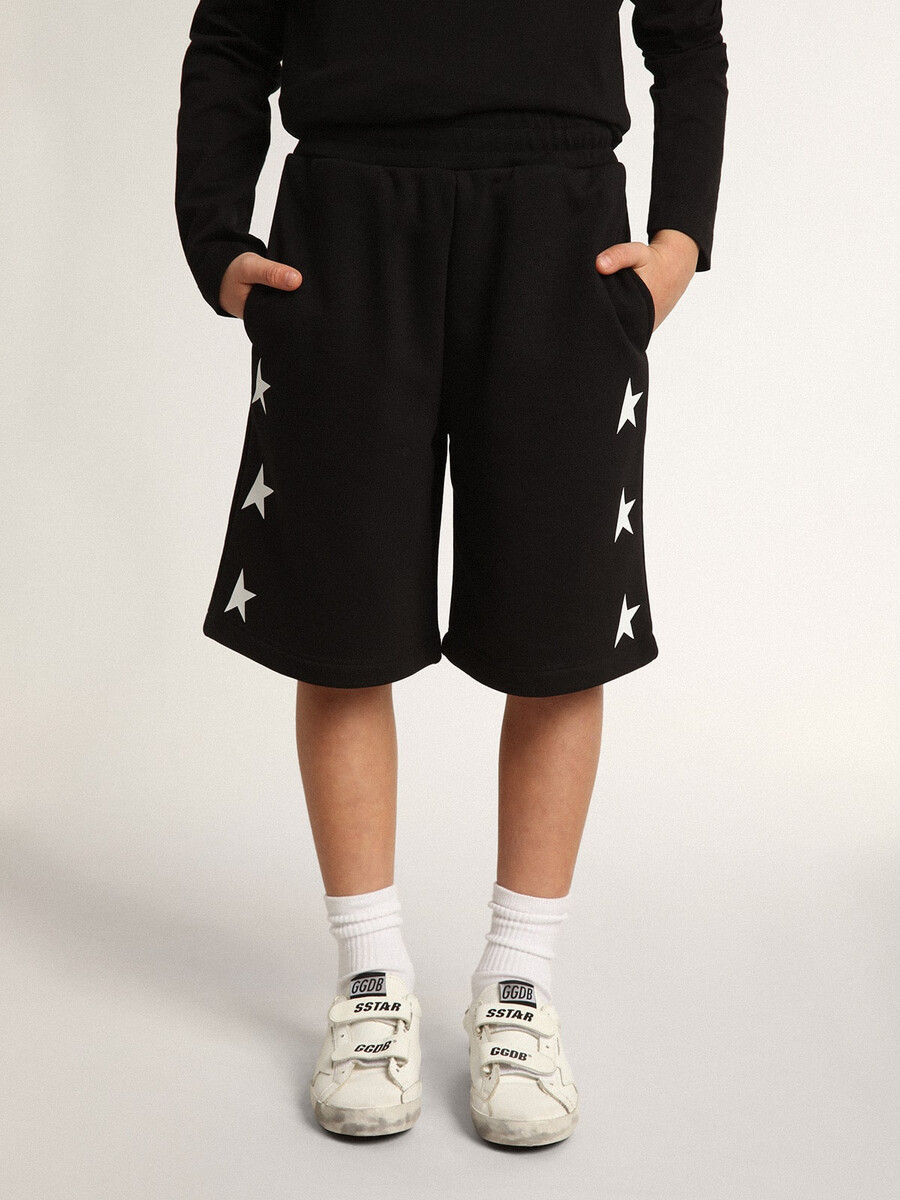 svarta bermudashorts med vita stjärnor för pojkar