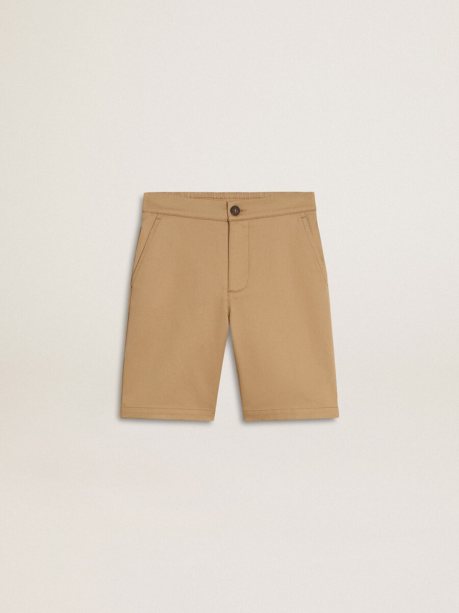 pojkshorts i beige bomull