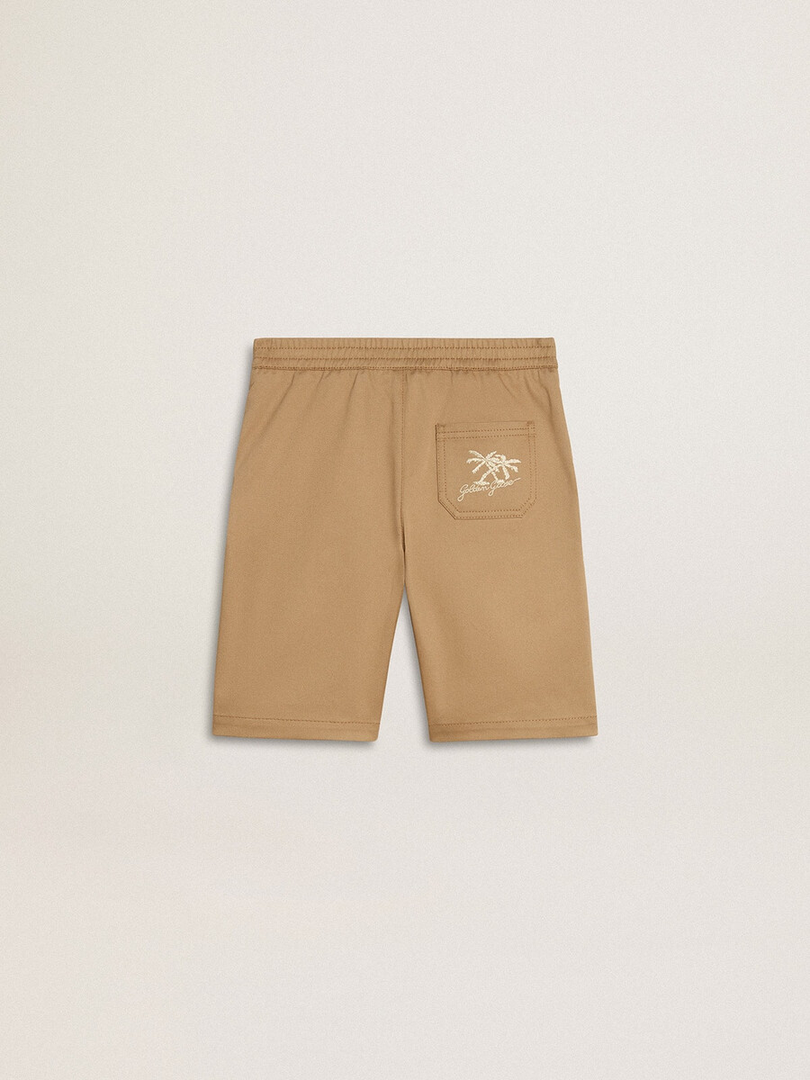 pojkshorts i beige bomull