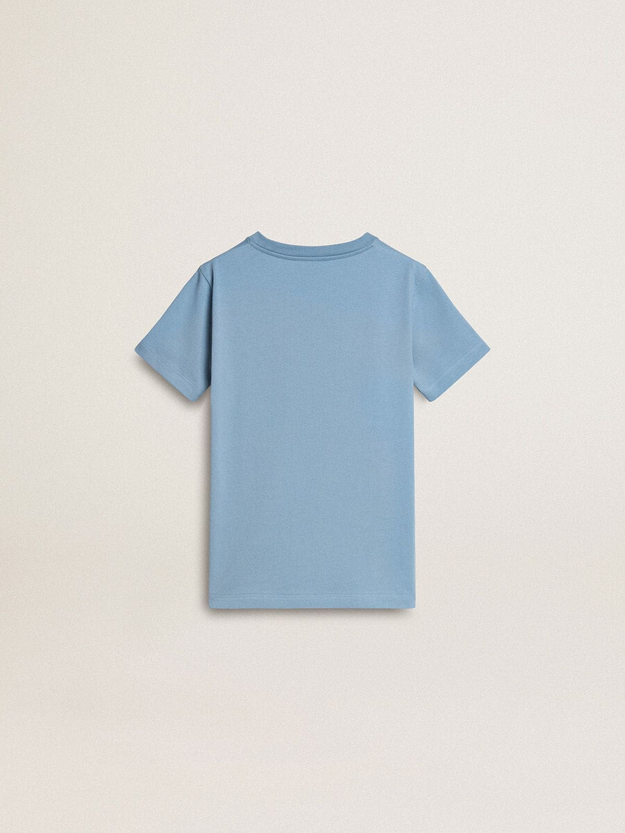 ljusblå t-shirt med tryck för pojkar