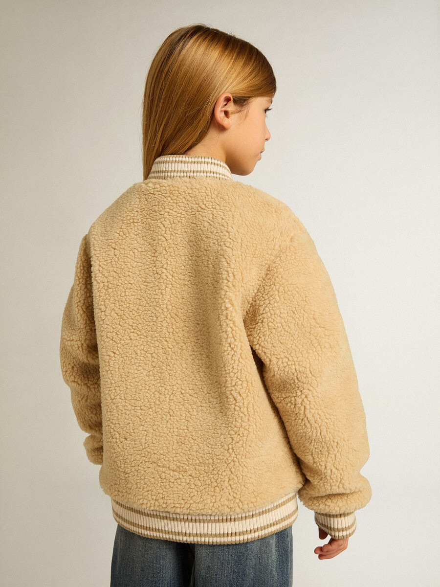 barn beige fleecebomberjacka