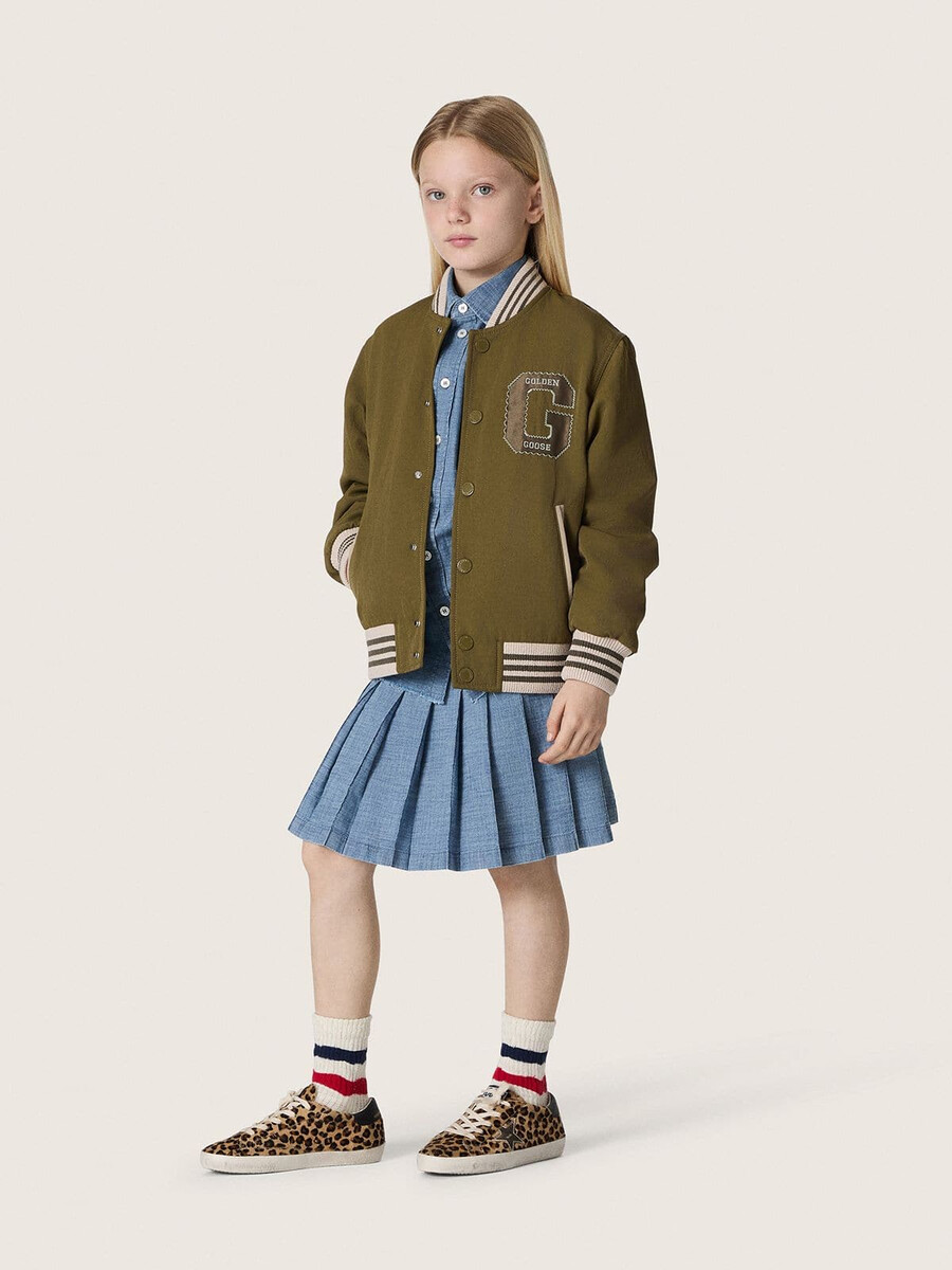 journey unisex bomberjacka i militärgrön nylontwill med broderad lapp