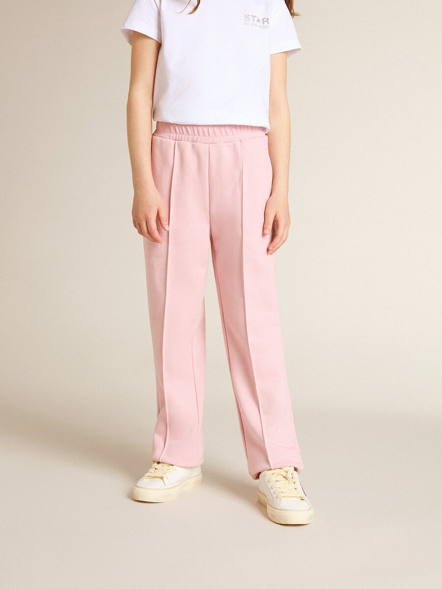 rosa joggingbyxor med glitterstjärna framtill
