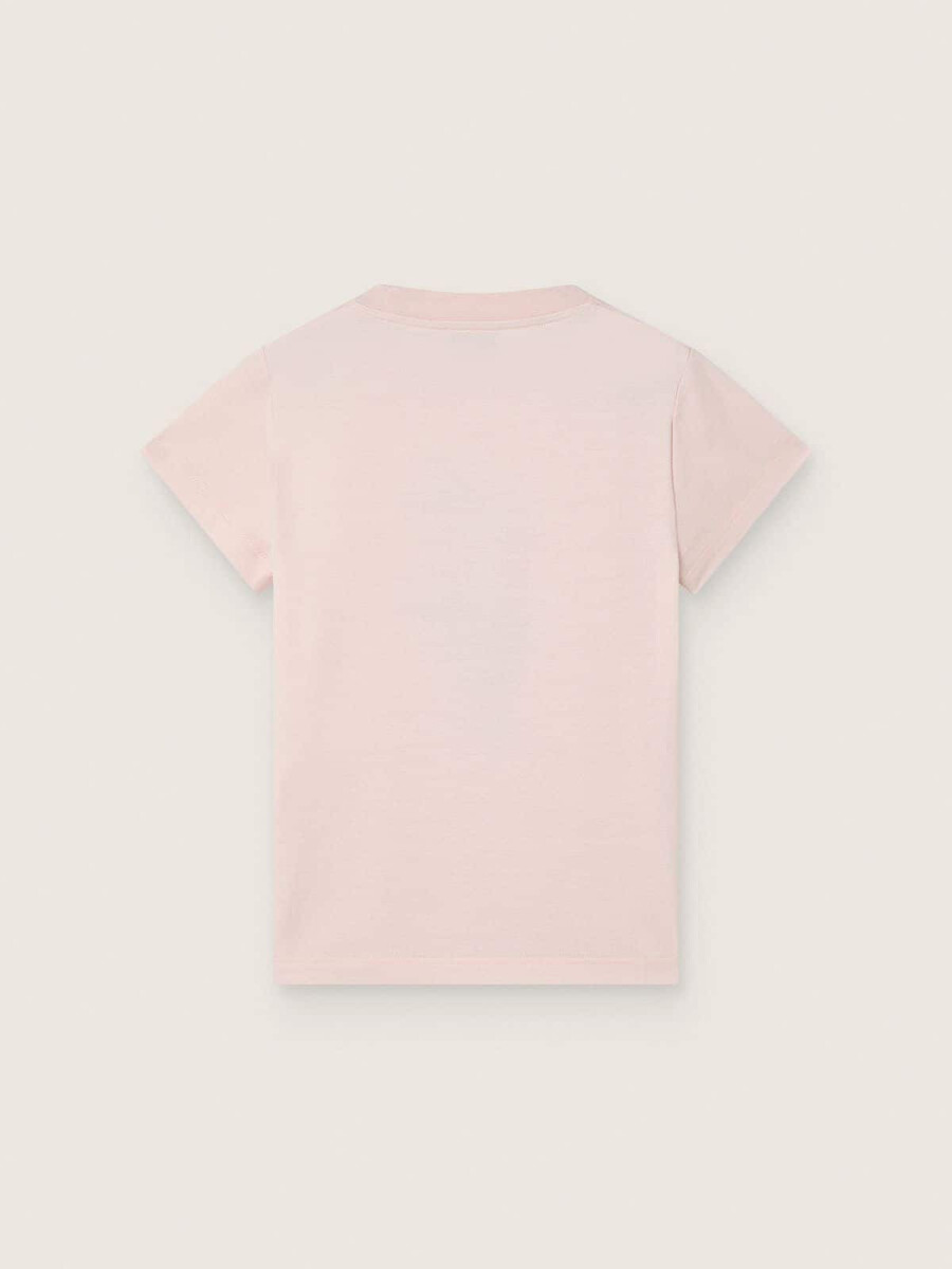 journey t-shirt för flickor i rosa bomullsjersey med digitalt maskottryck