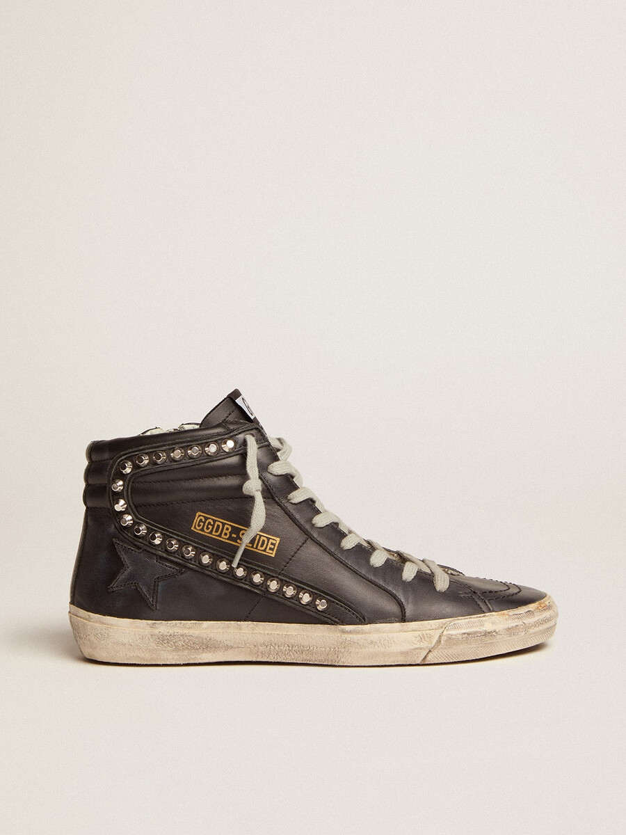 dam slide höga sneakers med nitar
