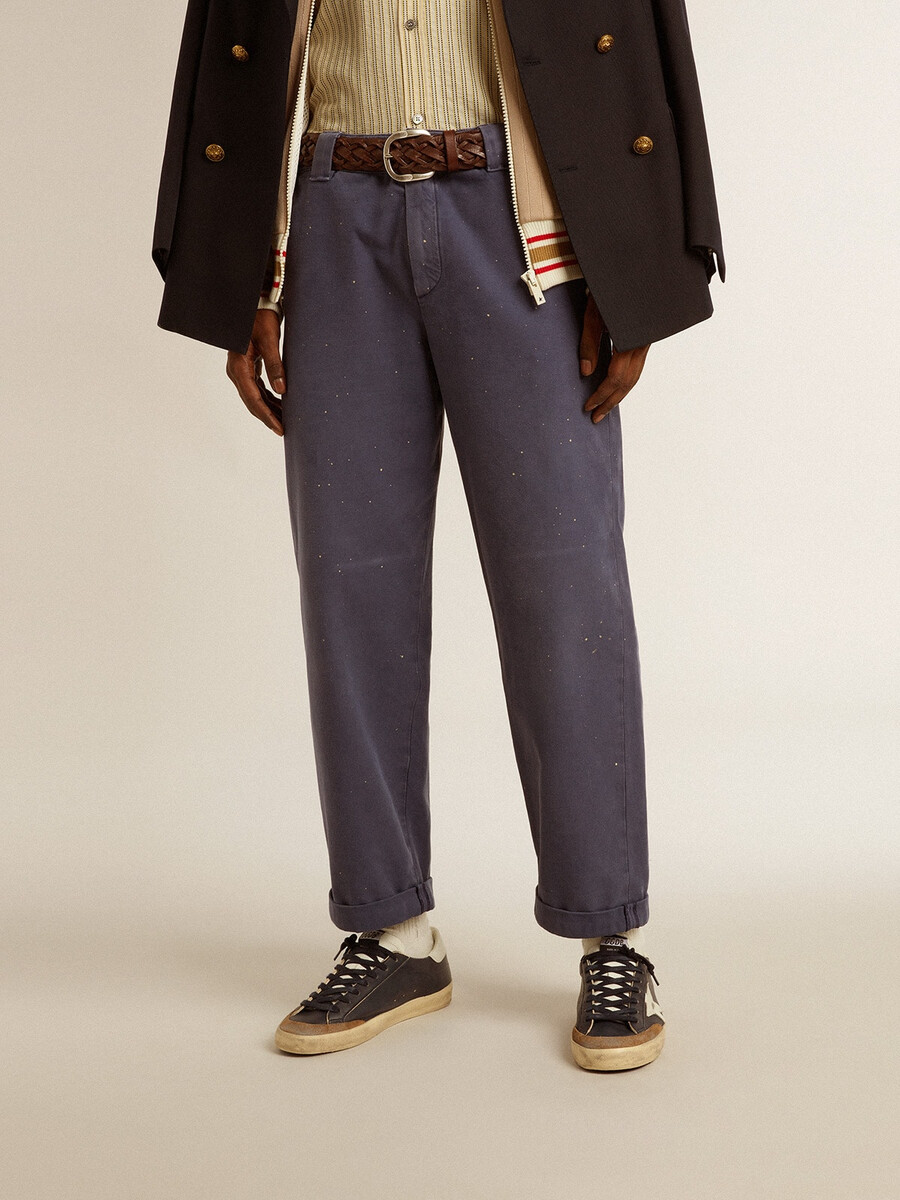 herrchinos i blått med en bekväm look