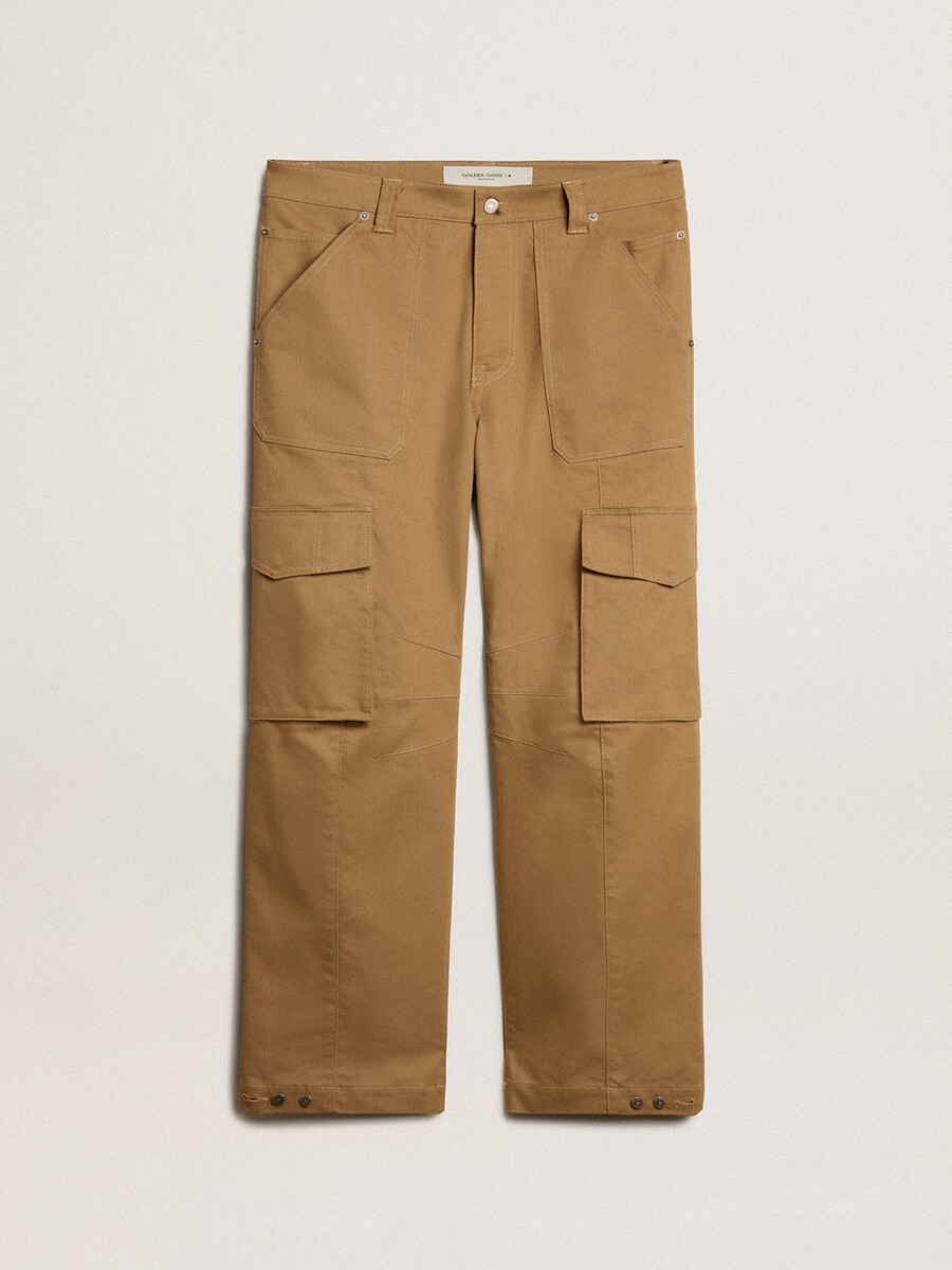 beige khaki cargobyxor