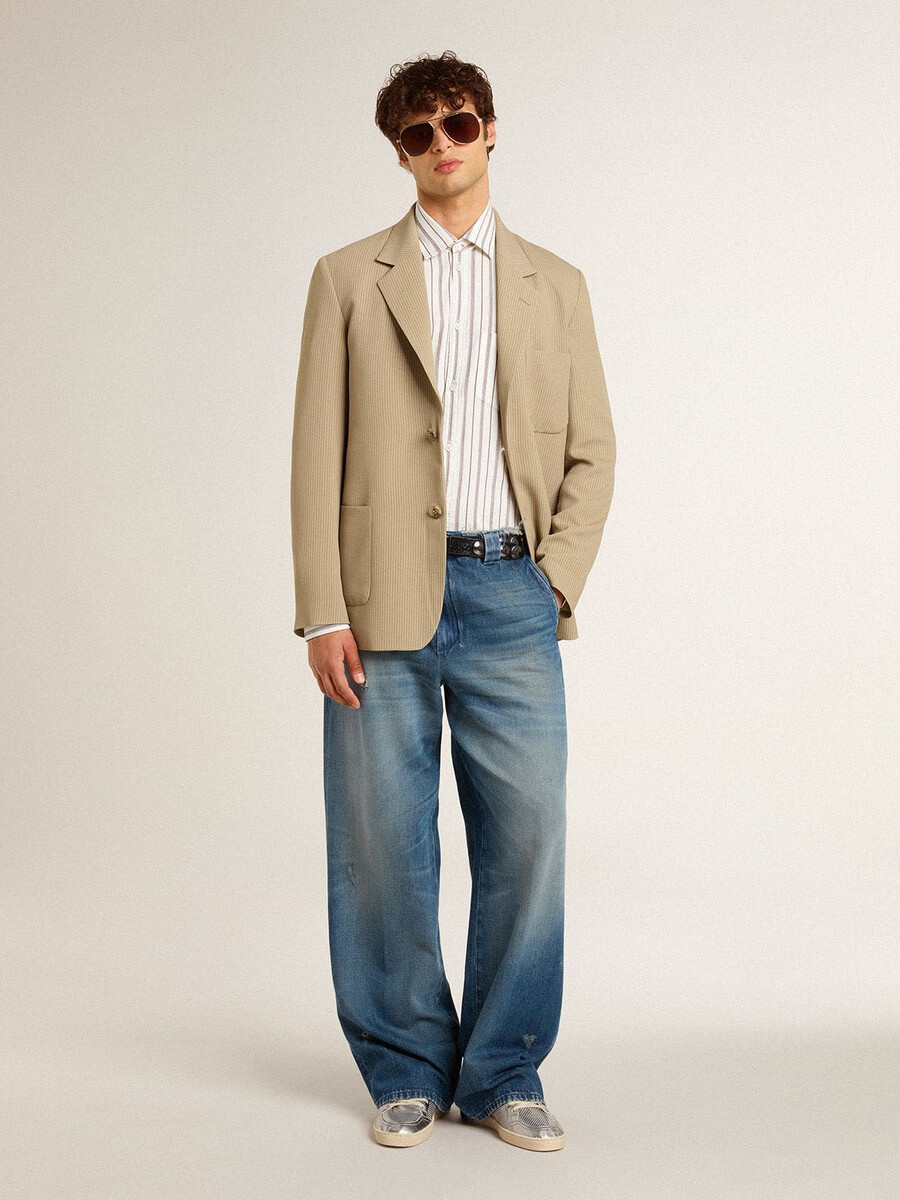 herrjeans chinos med slitna detaljer