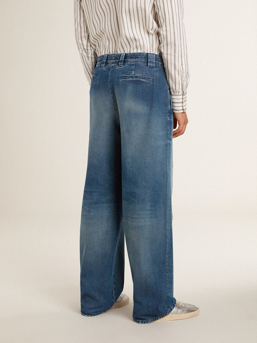 herrjeans chinos med slitna detaljer