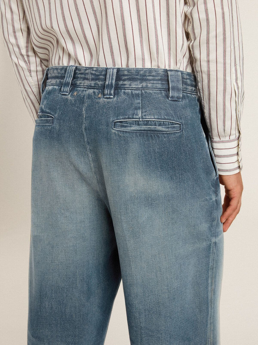 herrjeans chinos med slitna detaljer