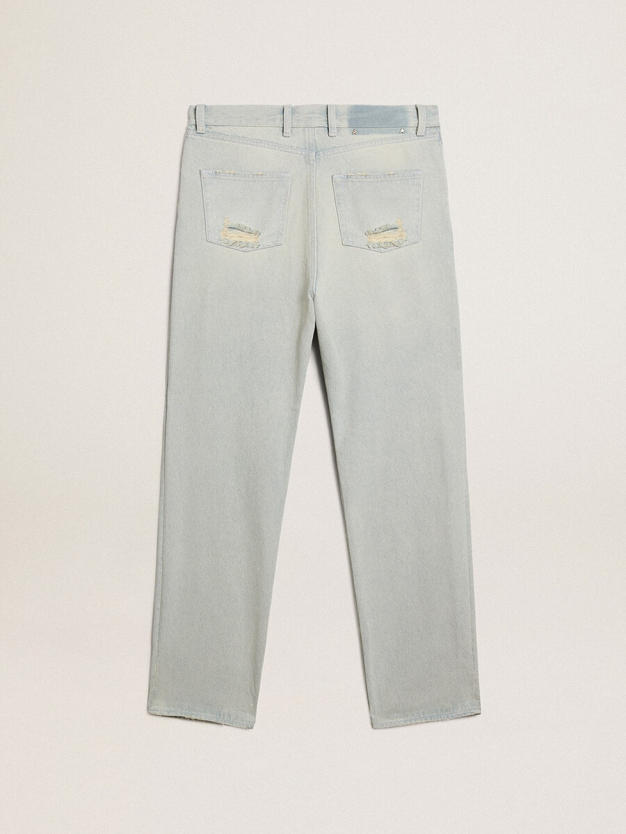 damblekta jeans med cabochonkristaller