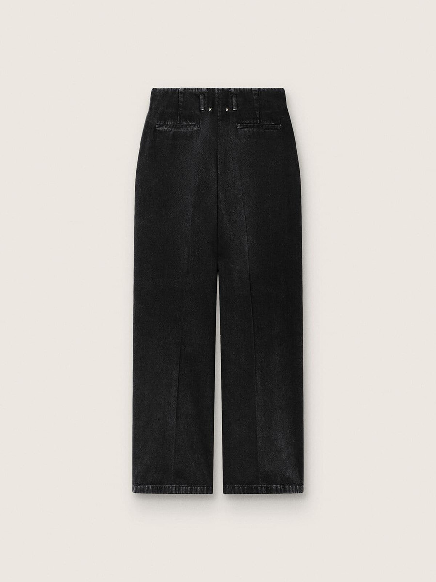 dambyxor i svart bomullsdenim med en klassisk look