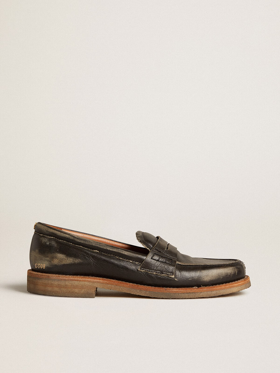 herrloafers i svart läder från jerry