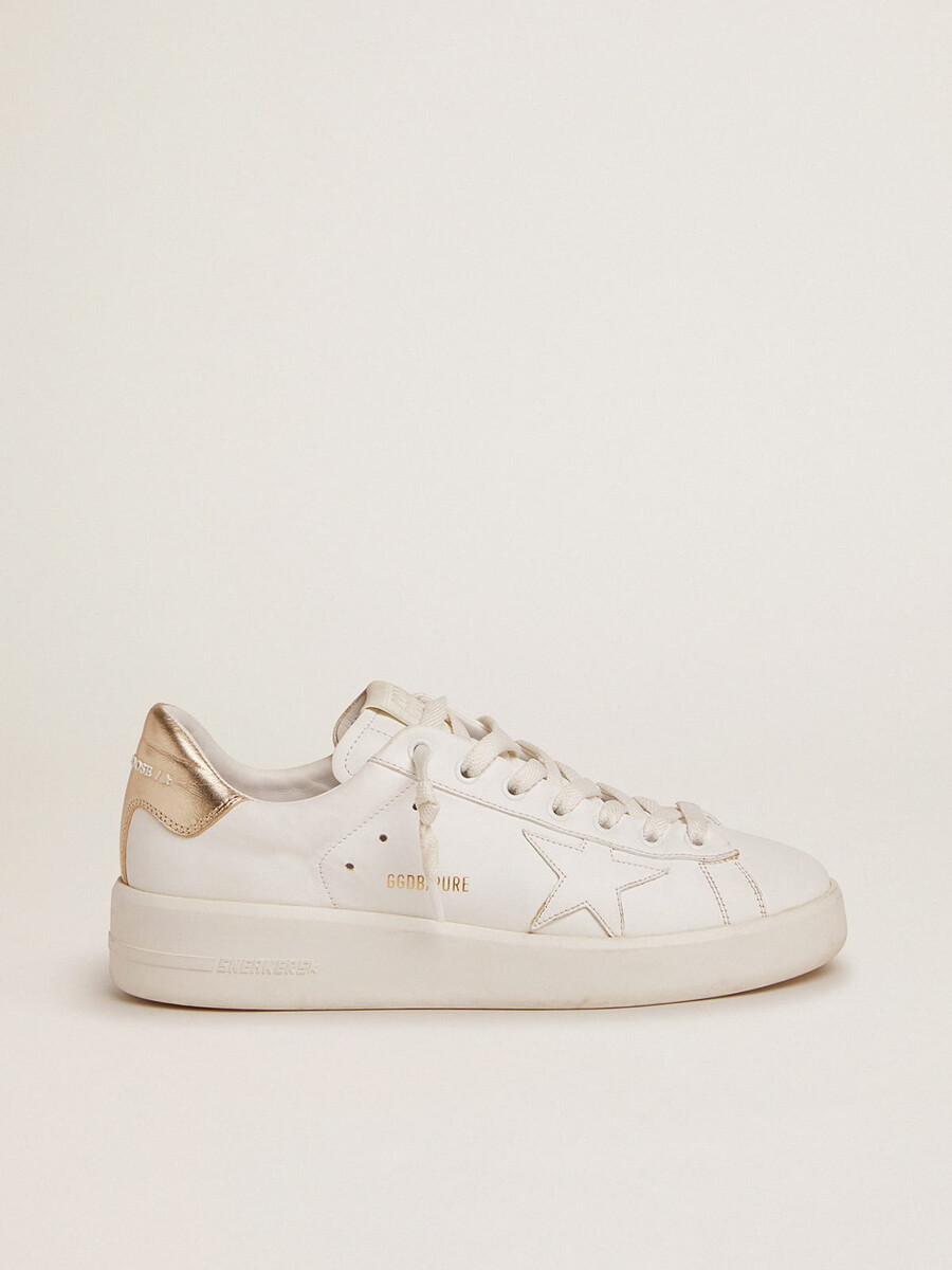 dam purestar sneakers med guldfärgad hälflik