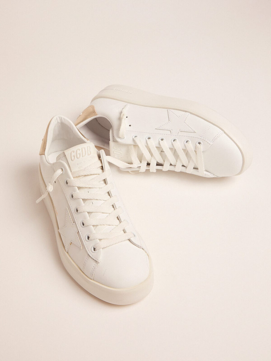 dam purestar sneakers med guldfärgad hälflik