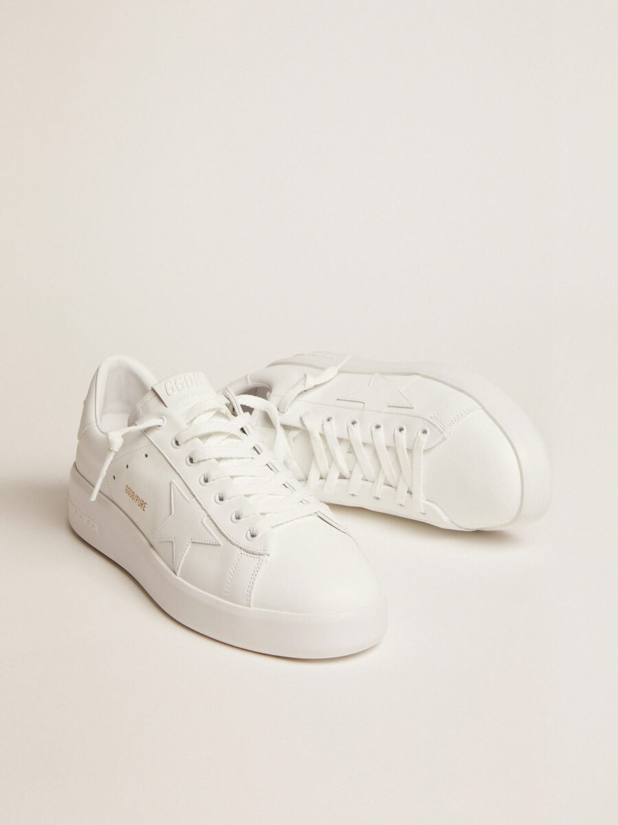 purestar-sneakers i vitt läder för kvinnor