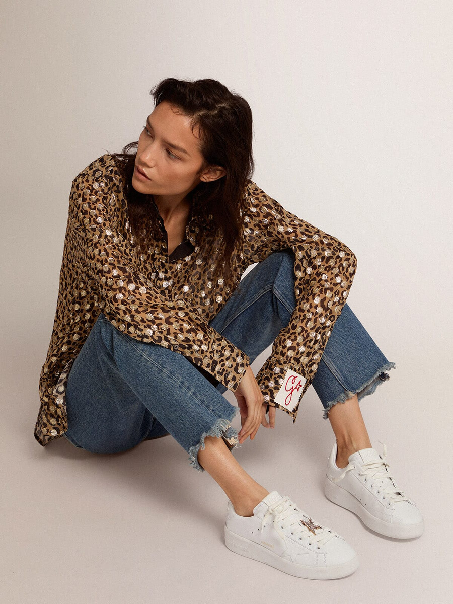 purestar-sneakers i vitt läder för kvinnor