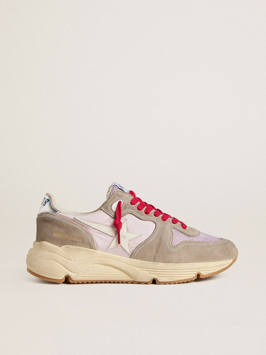 running sole ltd i rosa nylon med vit läderstjärna