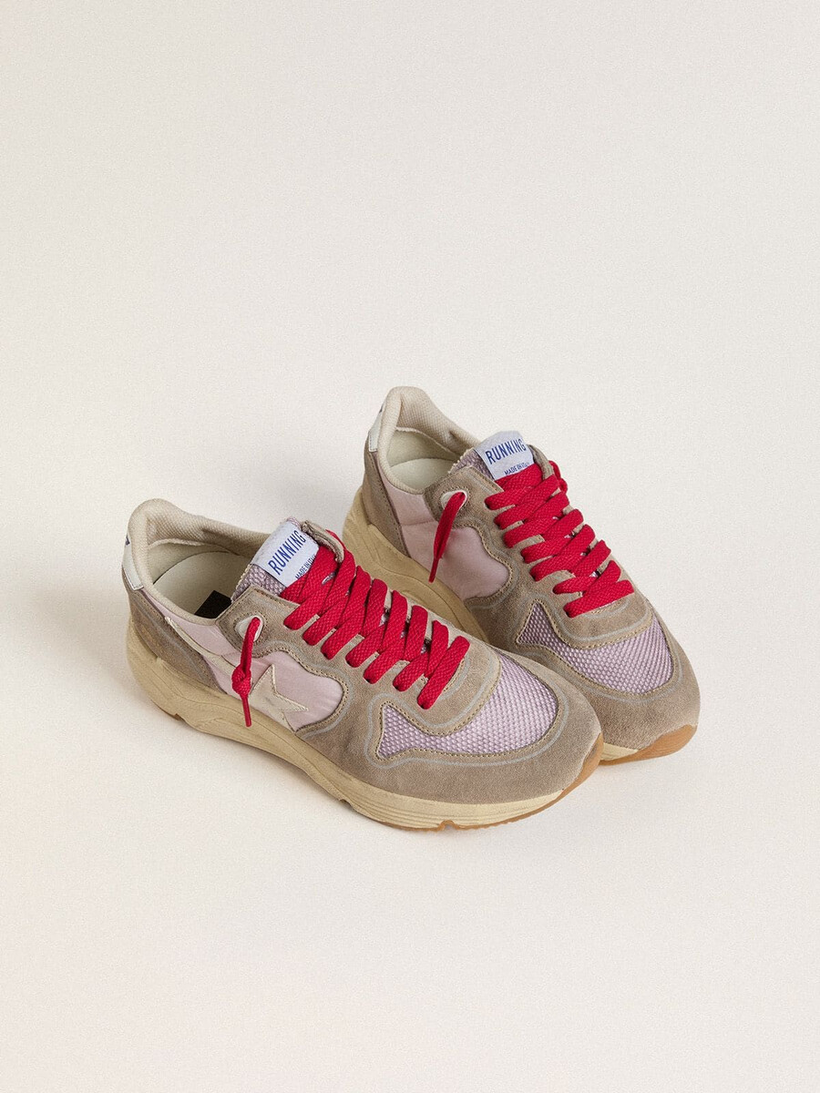 running sole ltd i rosa nylon med vit läderstjärna