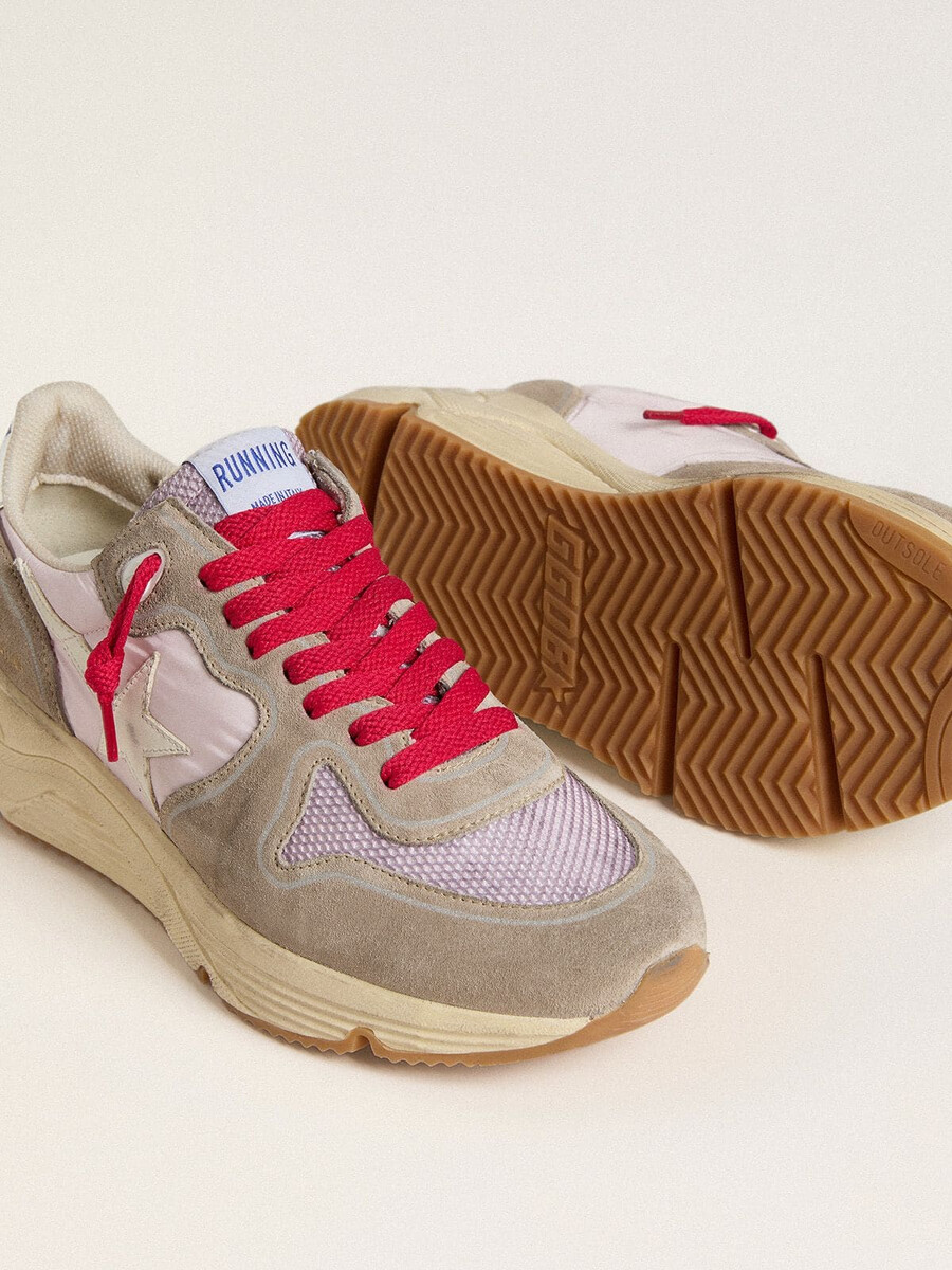 running sole ltd i rosa nylon med vit läderstjärna