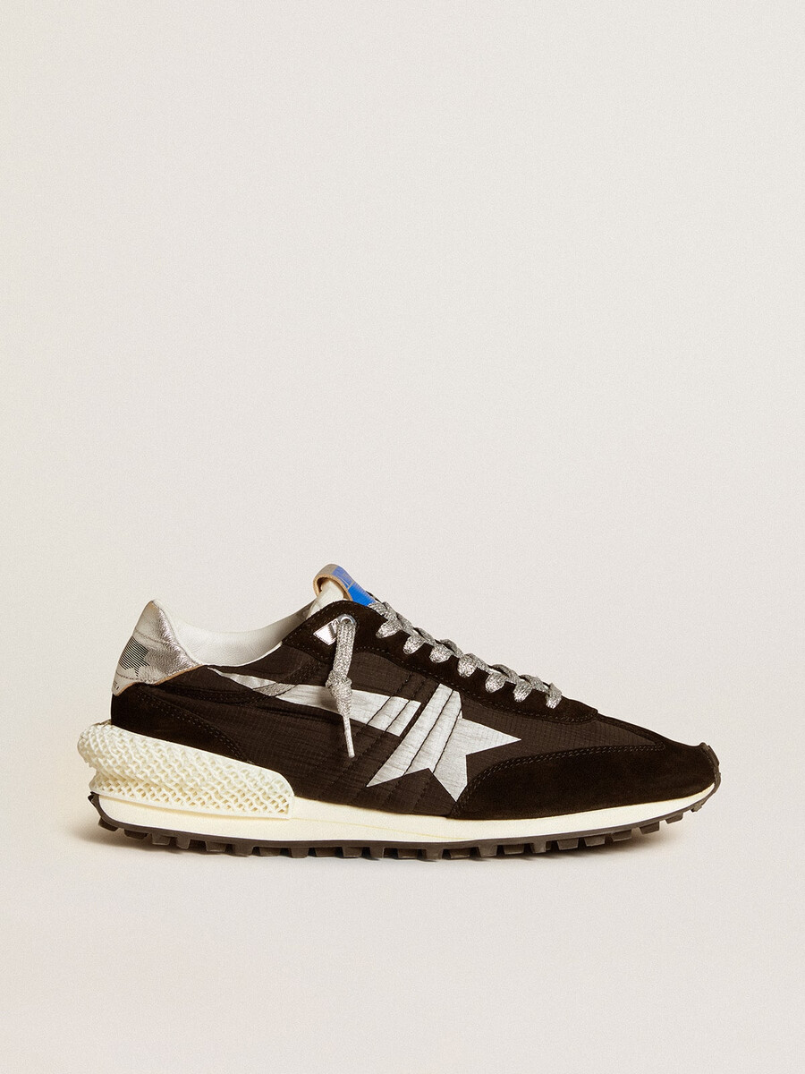herr marathon med ovandel i svart ripstopnylon och silverfärgad stjärna