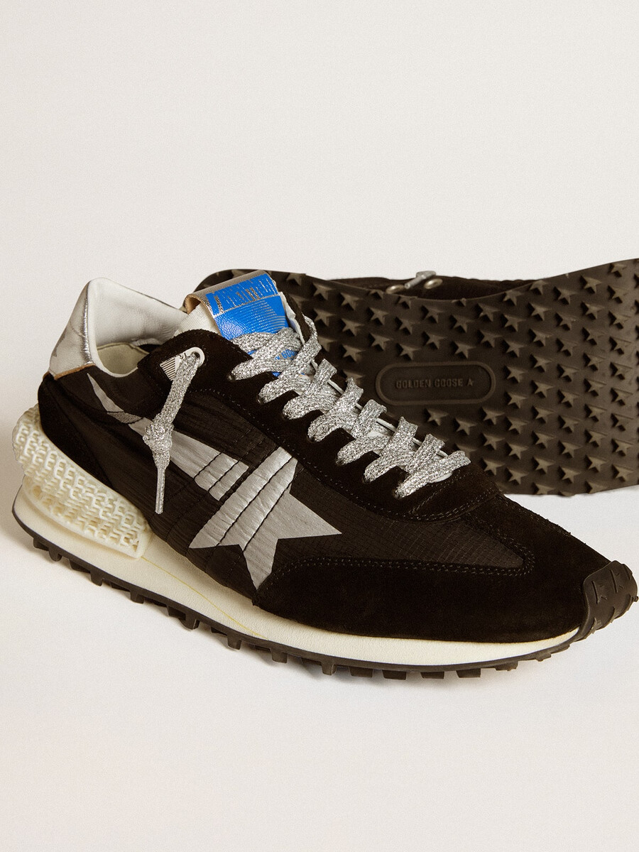 herr marathon med ovandel i svart ripstopnylon och silverfärgad stjärna