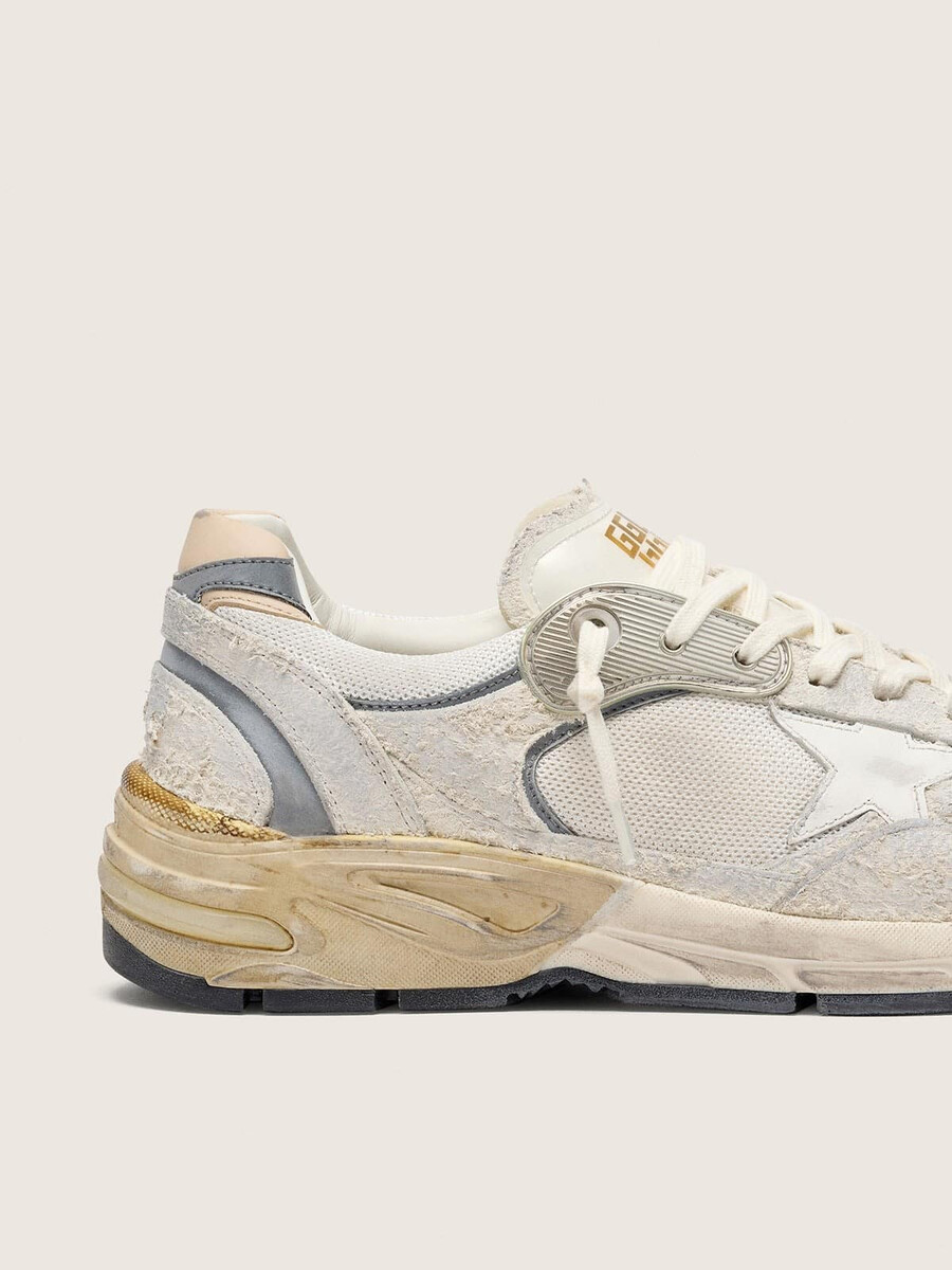herr dad-star i mocka och mesh med vit läderstjärna och beige läderhälflik