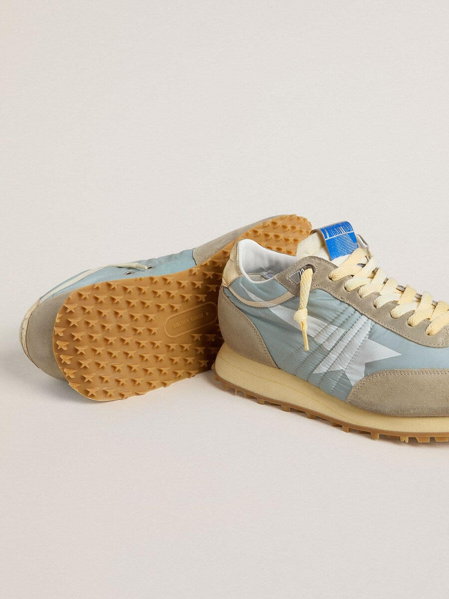 dammaraton med ljusblå nylonovandel och pastellblå stjärna