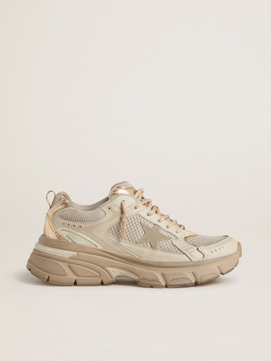 dam lightstar i duvgrått läder och mesh med beige tpu-stjärna