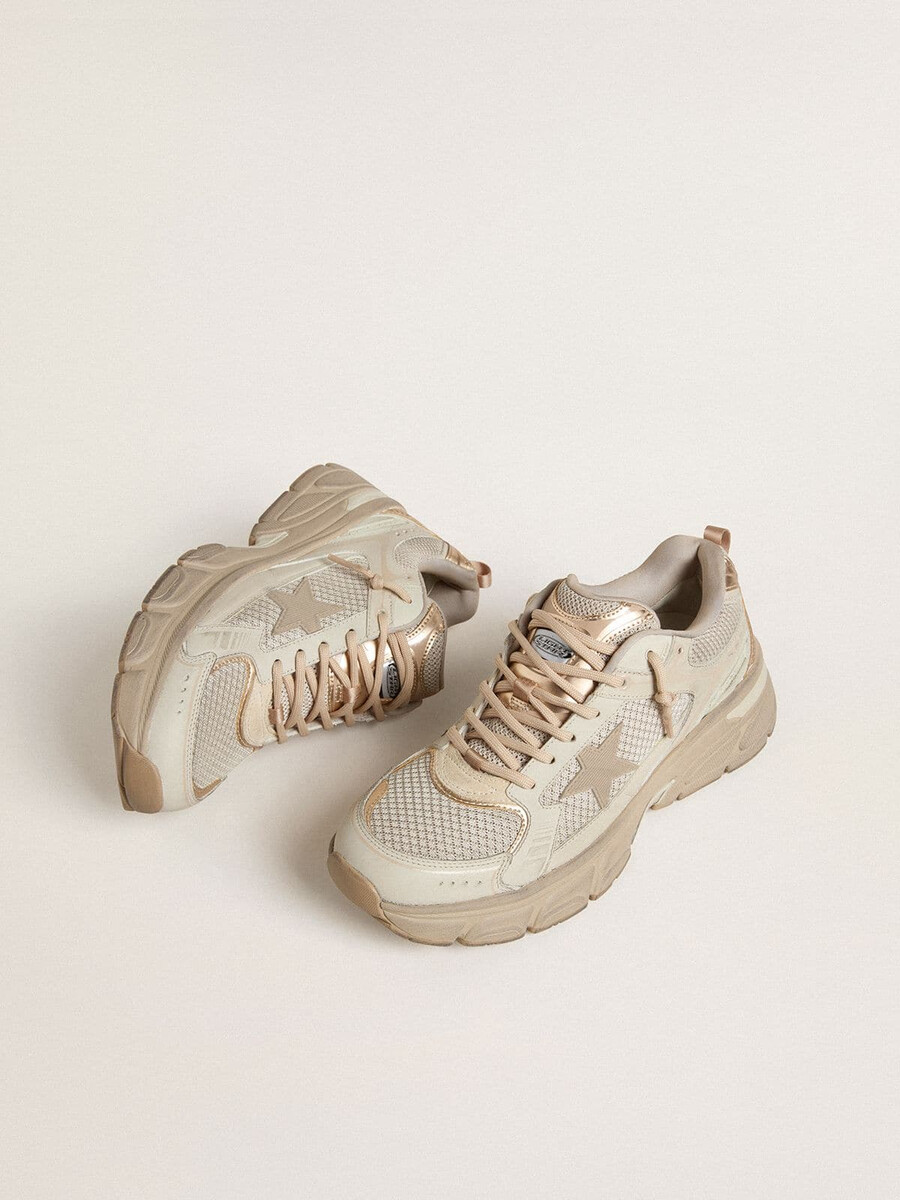 dam lightstar i duvgrått läder och mesh med beige tpu-stjärna
