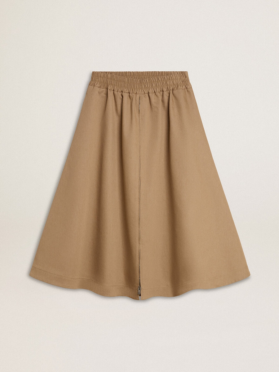 beige cirkelkjol för kvinnor
