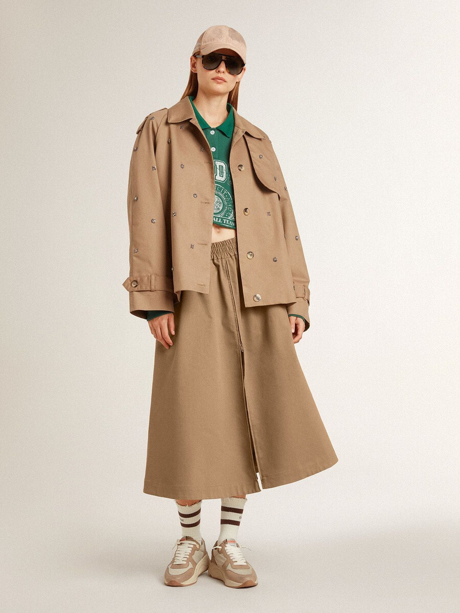 beige cirkelkjol för kvinnor