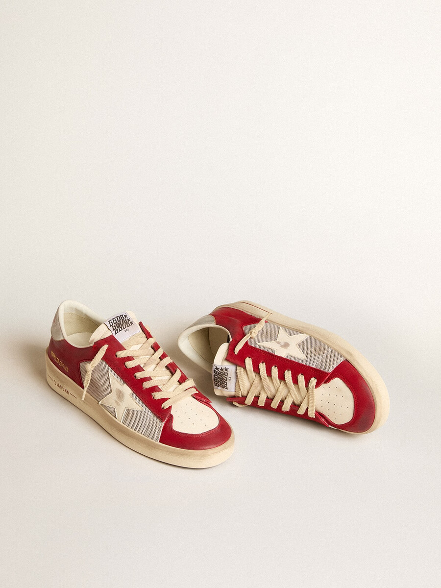 herr stardan i mesh och nubuck med nappastjärna och läderhälflik