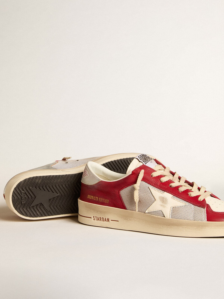 herr stardan i mesh och nubuck med nappastjärna och läderhälflik