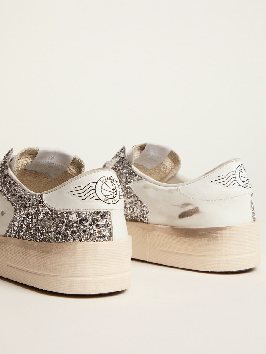stardan sneakers med silverglitter för dam