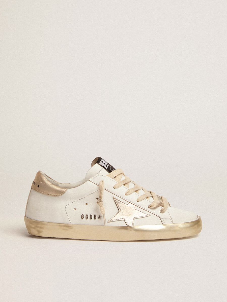 dam super-star sneakers med guldrävmönster