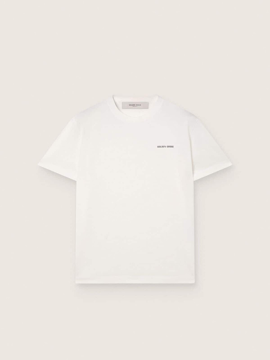 herr-t-shirt i vintagevit bomullsjersey