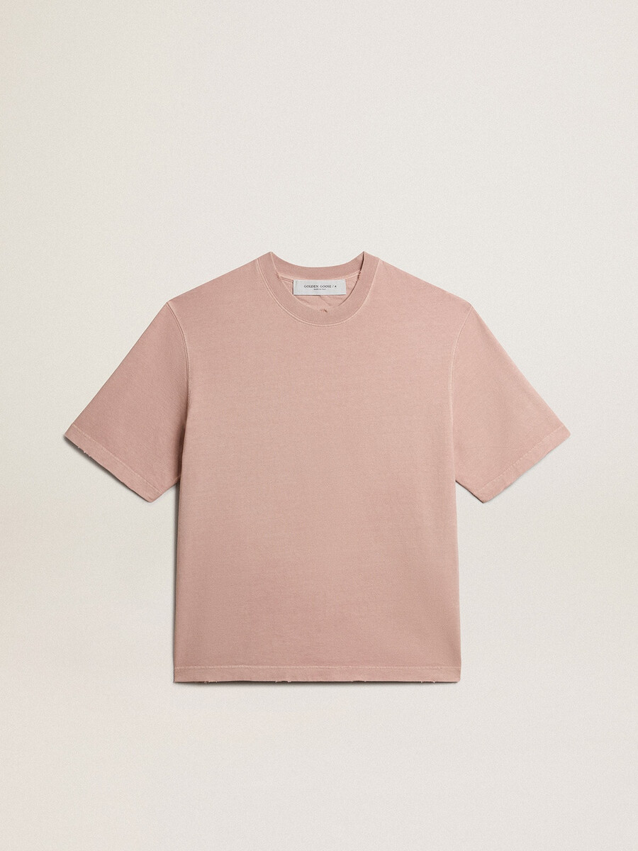 puderrosa t-shirt med omvänd logotyp på baksidan - jersey capsule