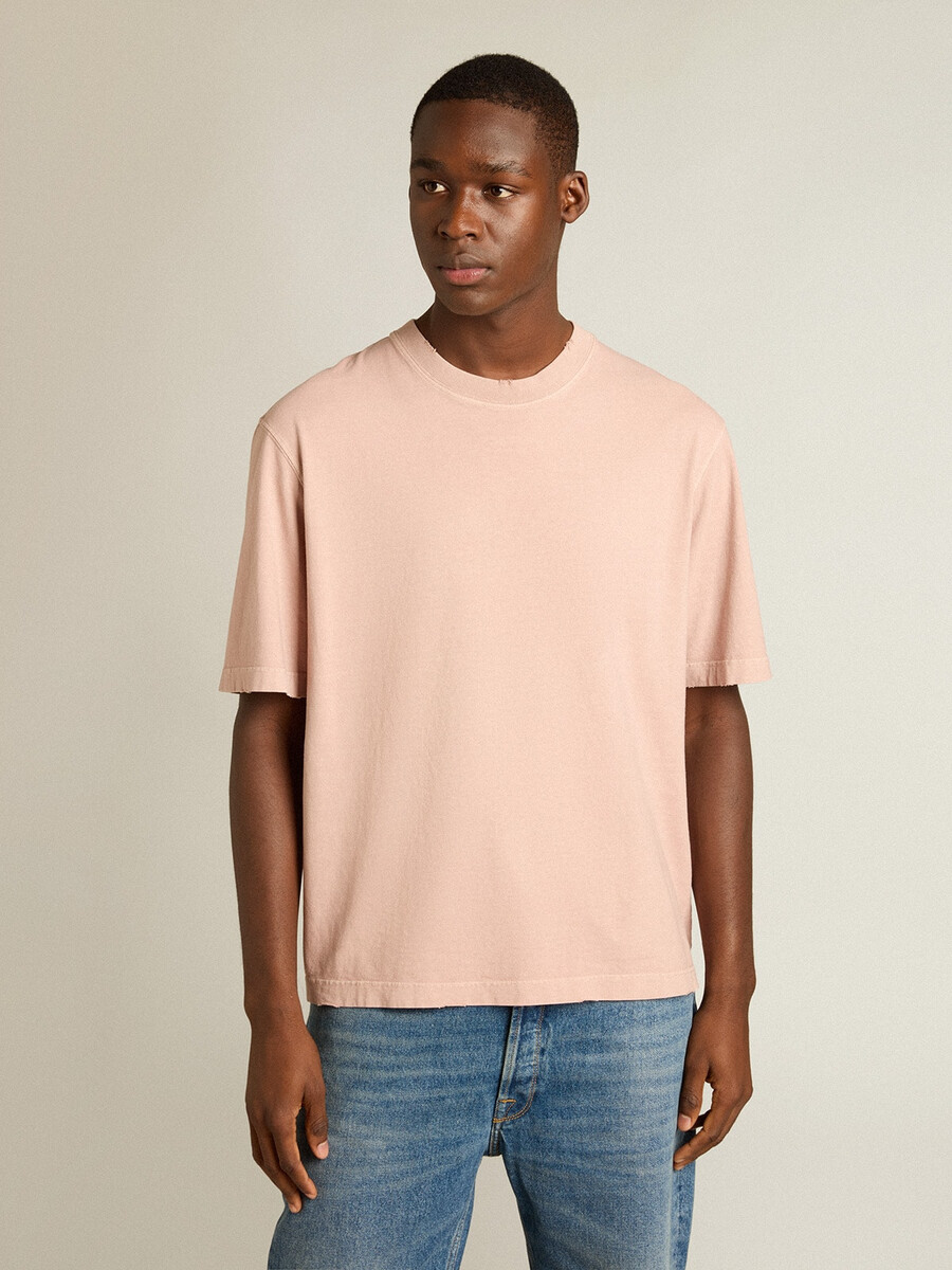 puderrosa t-shirt med omvänd logotyp på baksidan - jersey capsule