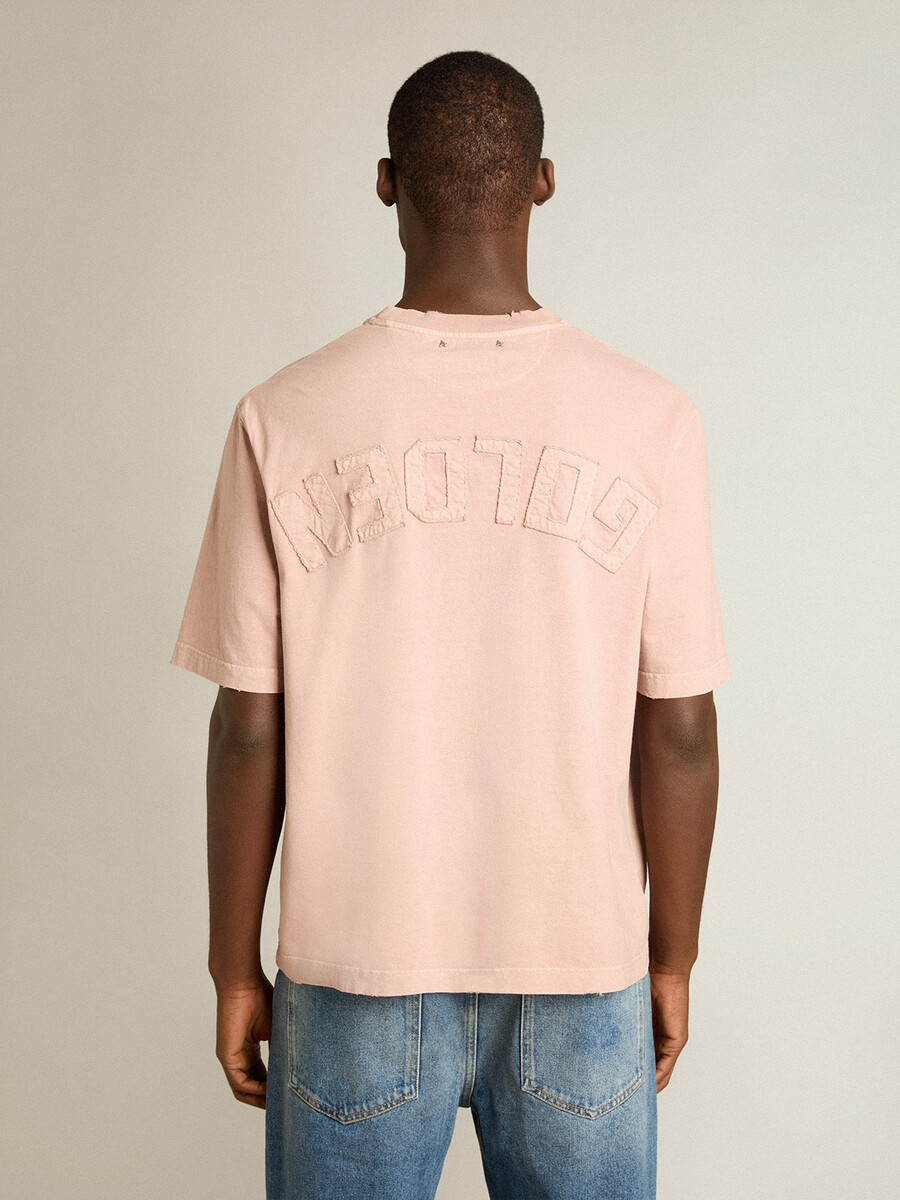 puderrosa t-shirt med omvänd logotyp på baksidan - jersey capsule
